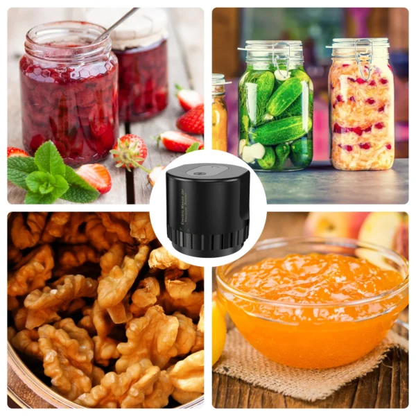 Can Vacuum Sealer Electric Mason Jar Sealer Machine Food Storage Sealing for Fermentation Portabe Cordless Strong Suction Sealer - Image 5