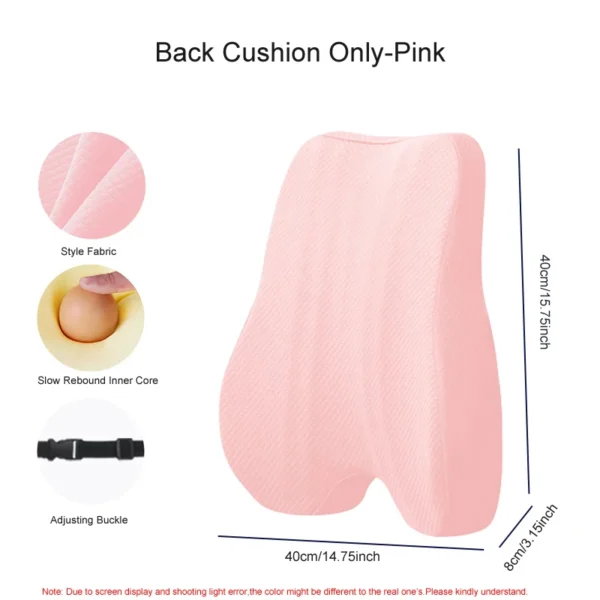 Memory Foam Seat Cushion Waist Back Support Pillow Set Orthopedic Ergonomic Coccyx Relief Hip Lumbar Pad for Office Chair Car - Image 9