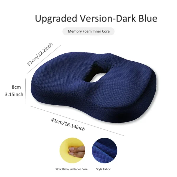 Memory Foam Seat Cushion Waist Back Support Pillow Set Orthopedic Ergonomic Coccyx Relief Hip Lumbar Pad for Office Chair Car - Image 14