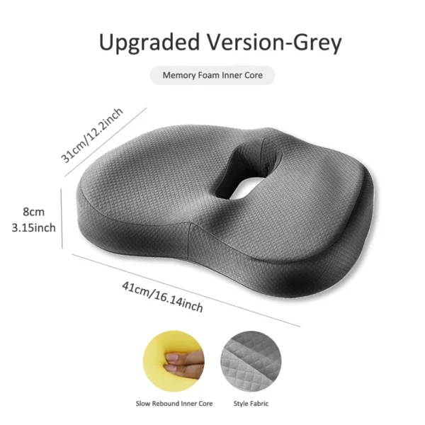 Memory Foam Seat Cushion Waist Back Support Pillow Set Orthopedic Ergonomic Coccyx Relief Hip Lumbar Pad for Office Chair Car - Image 13
