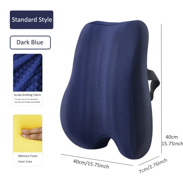 Memory Foam Seat Cushion Waist Back Support Pillow Set Orthopedic Ergonomic Coccyx Relief Hip Lumbar Pad for Office Chair Car - Image 7